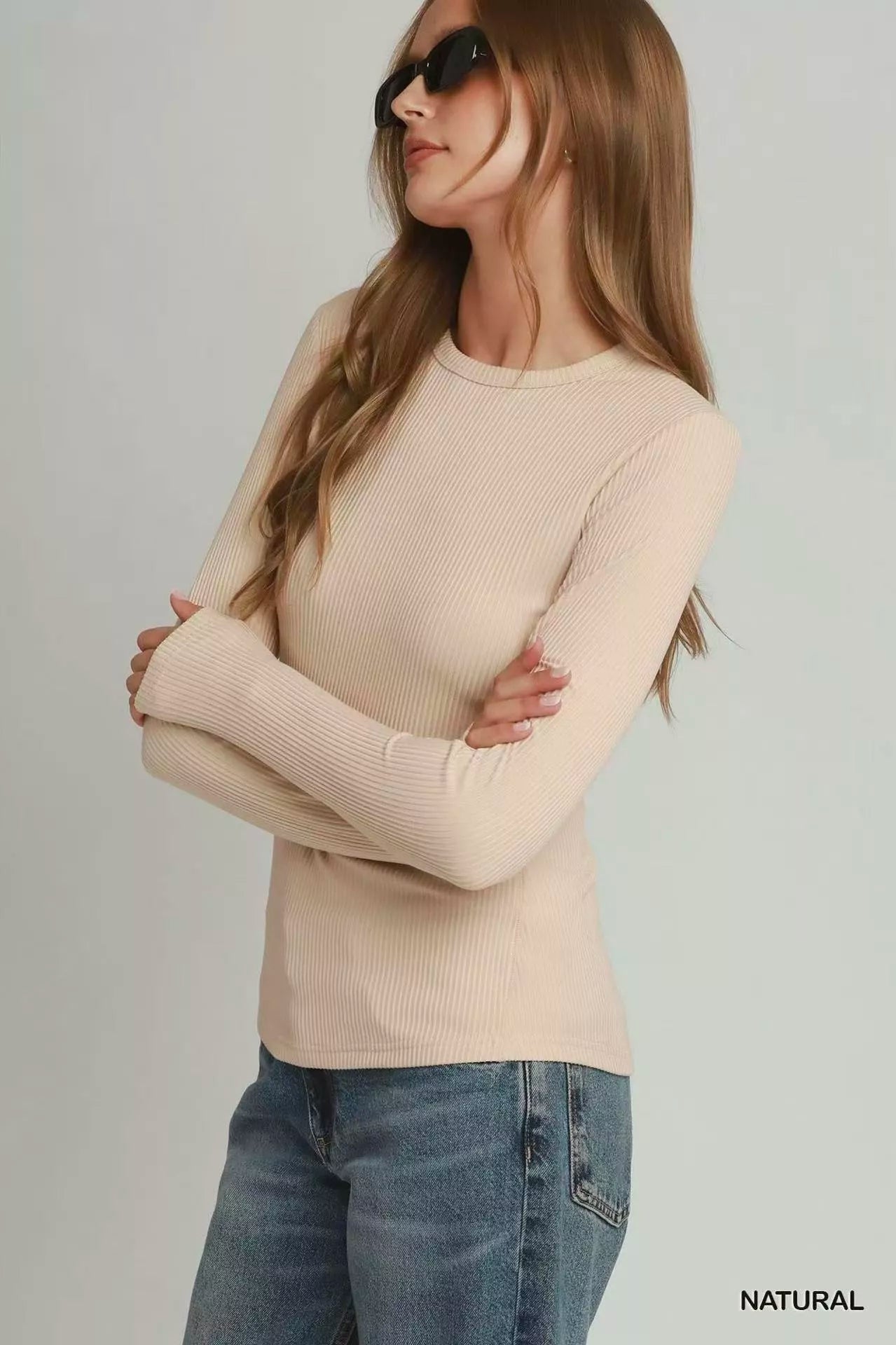 Umgee Brushed Rib Long Sleeve Top Secondary image