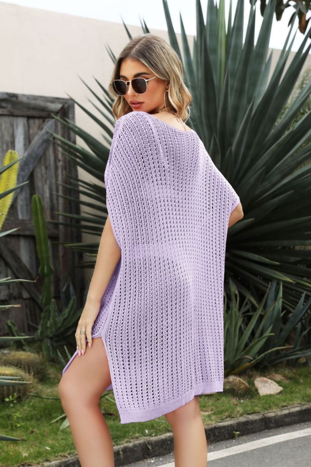 Openwork Side Slit Cover-Up Dress Secondary image