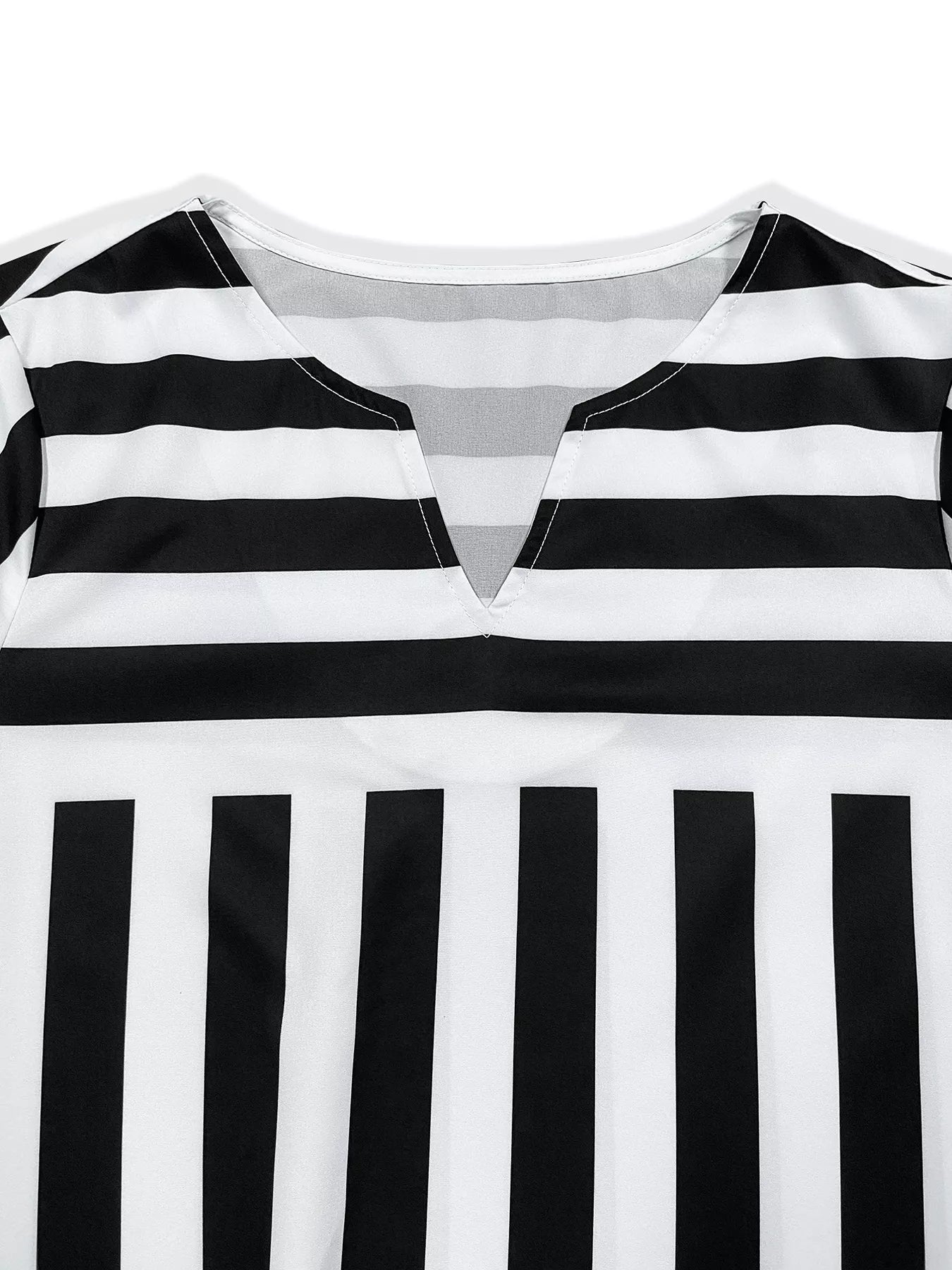Striped Notched Casual Mini Dress Secondary image