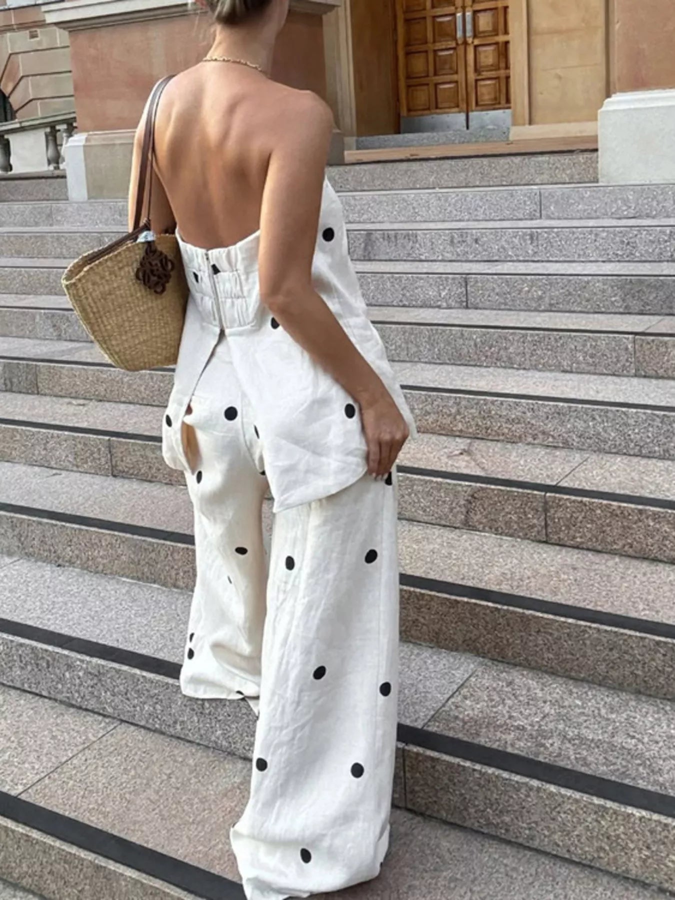 Polka Dot Tube Top and Pants Set Secondary image