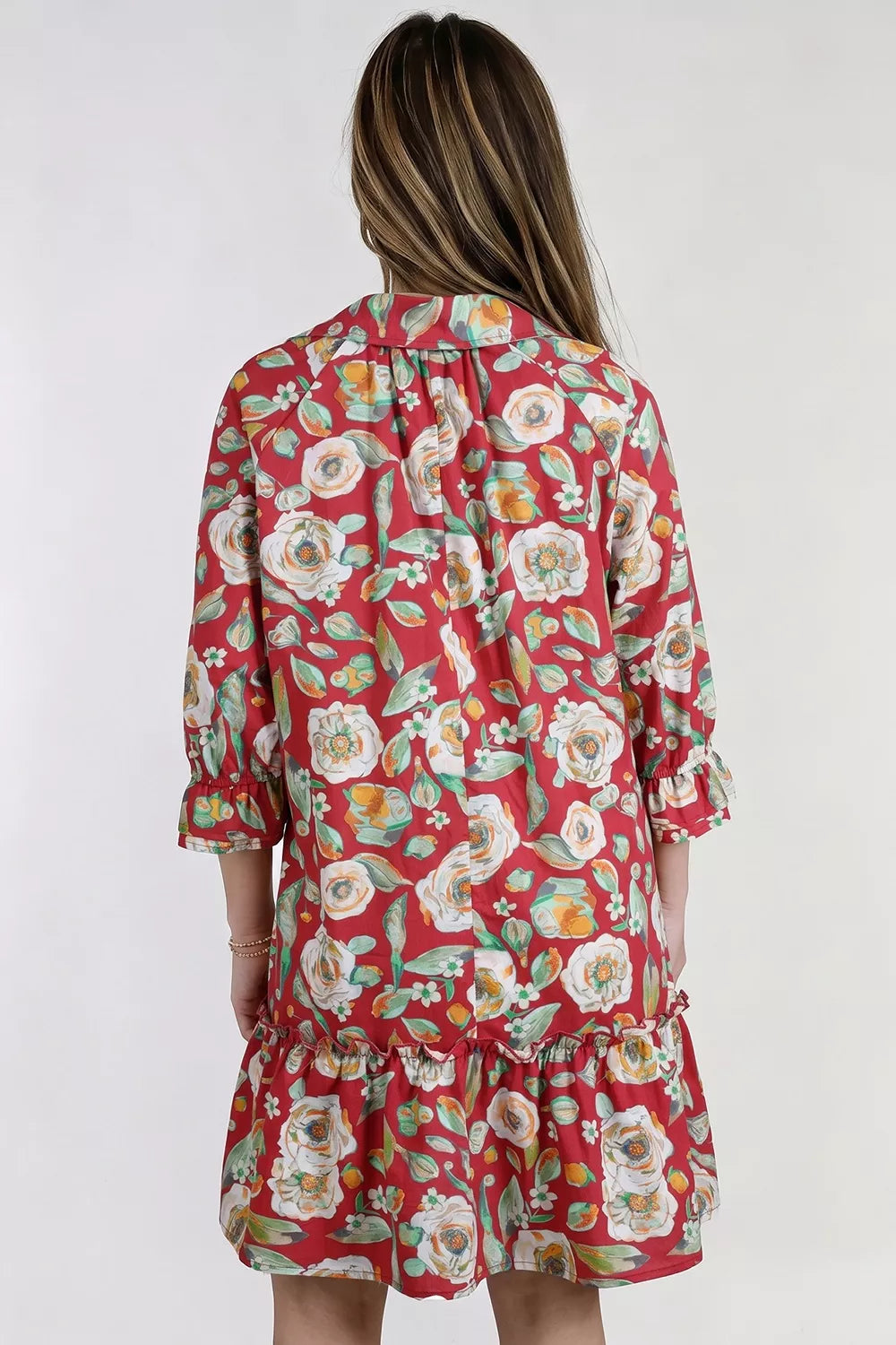 Floral Print Half Sleeve Short Shift Dress Secondary image