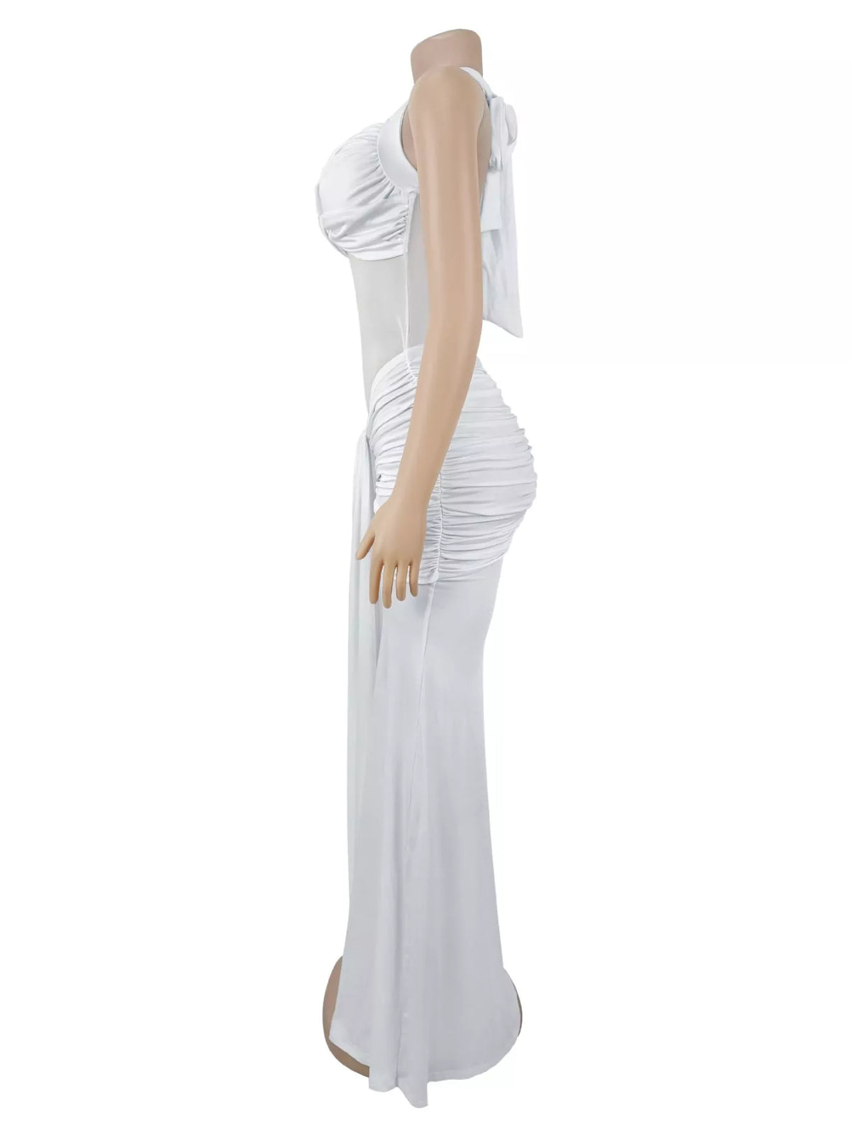 Twisted Front Ruched Bodycon Maxi Dress - photo 4