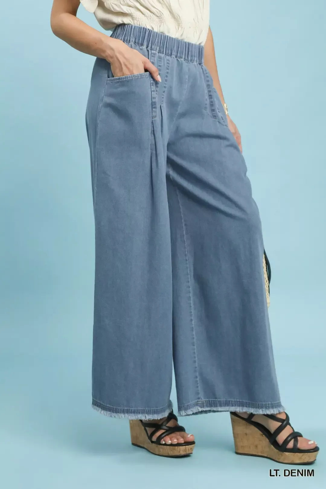 Umgee Stone Washed Wide Leg Pants Secondary image
