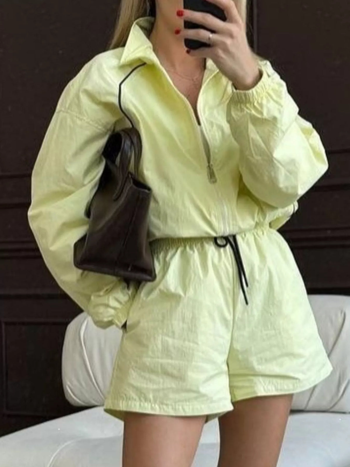 Zip-Up Jacket and Shorts Two-Piece Set - photo 10