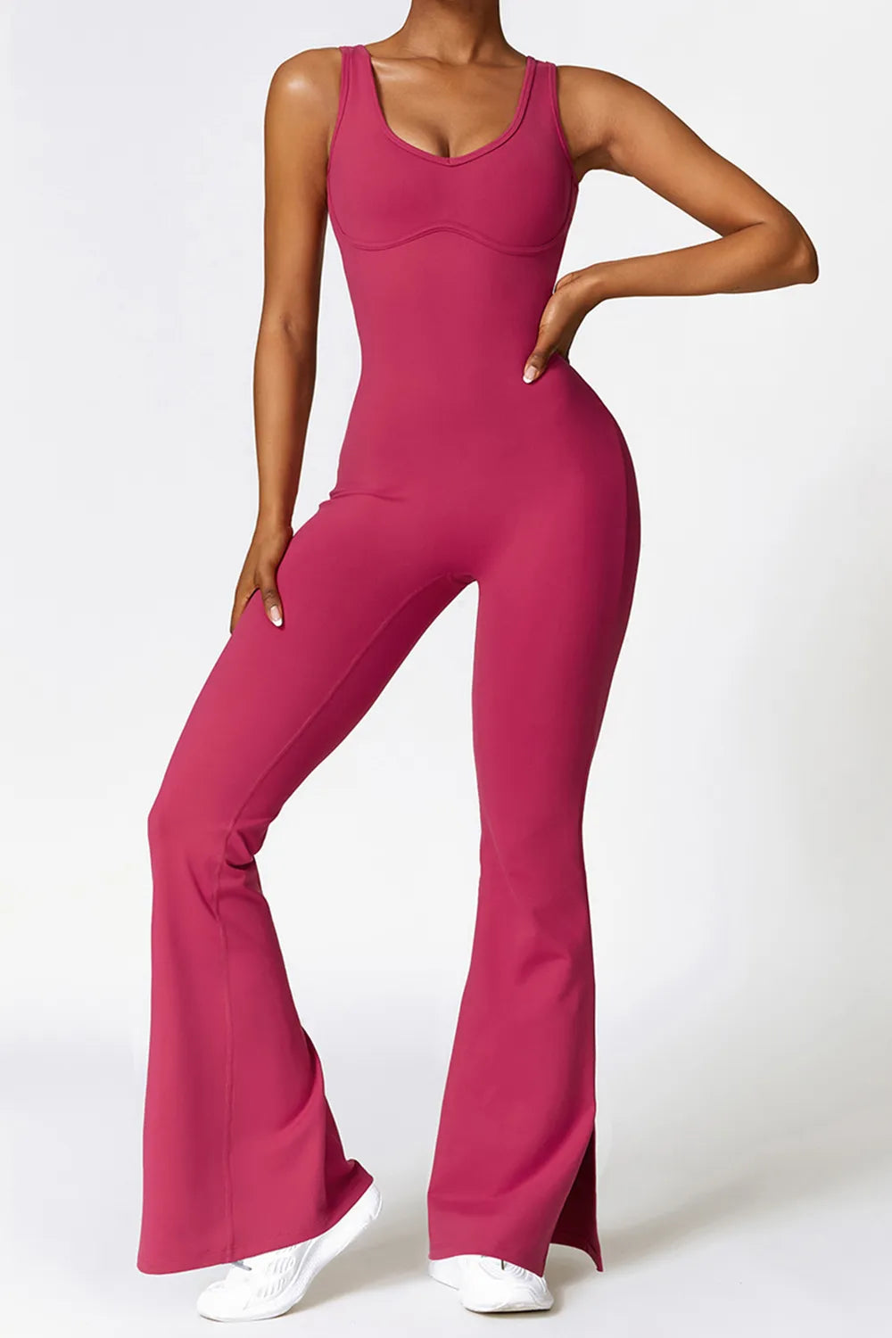 Basic Bae Sleeveless Bootcut Slit Active Jumpsuit Secondary image