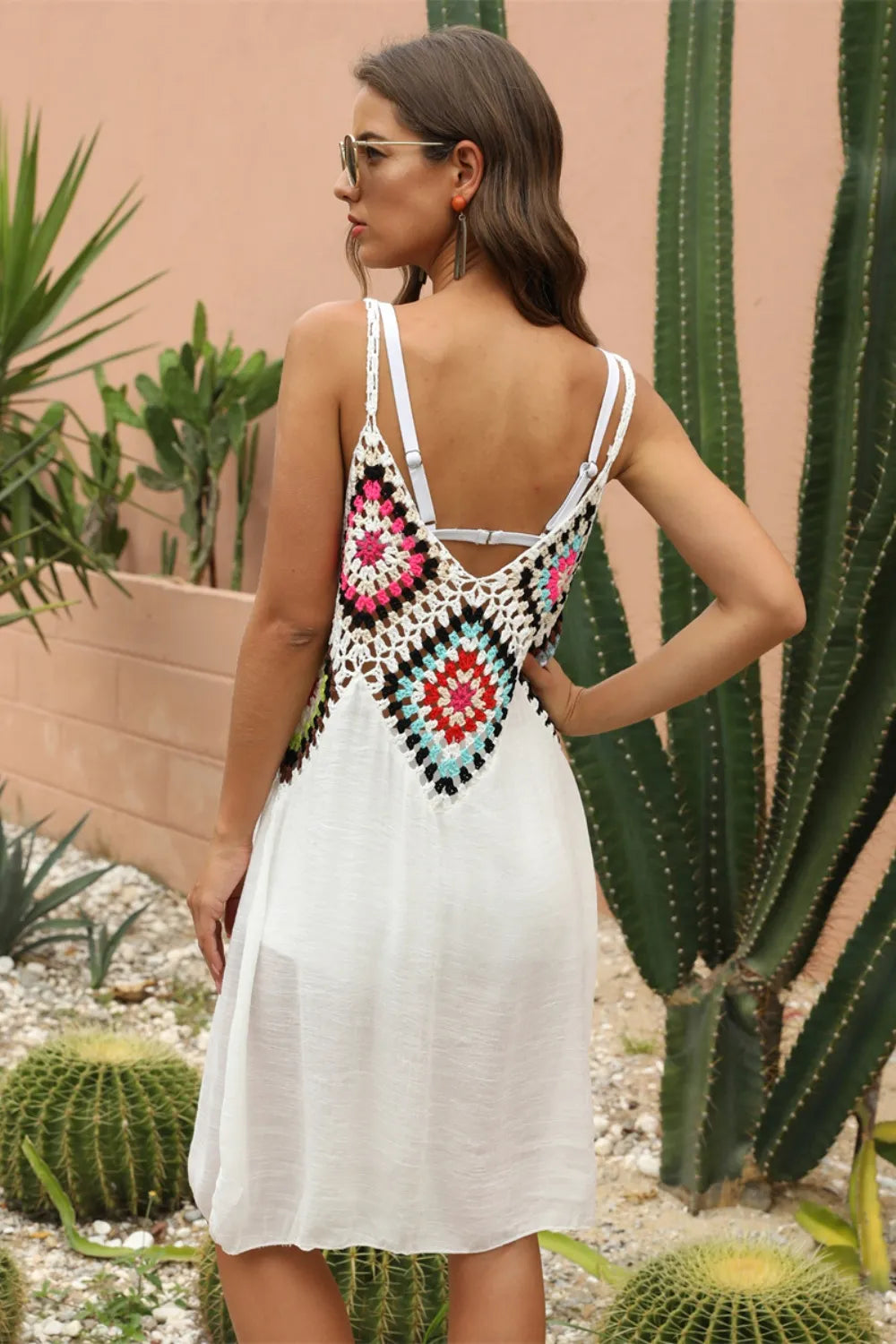 Geometric V-Neck Spaghetti Strap Cover Up Dress Secondary image