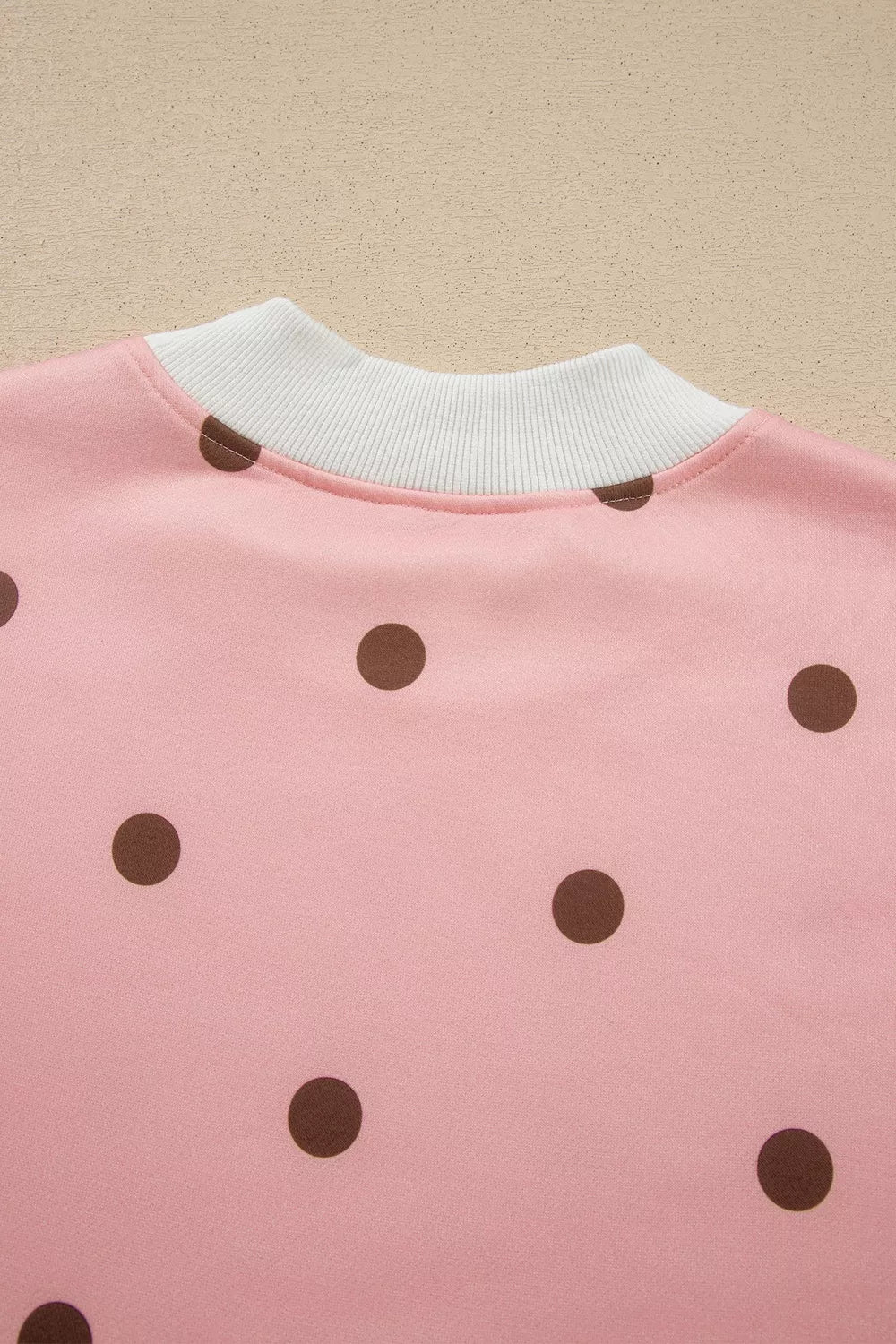 Polka Dot Long Sleeve Sweatshirt and Shorts Lounge Set - photo 6