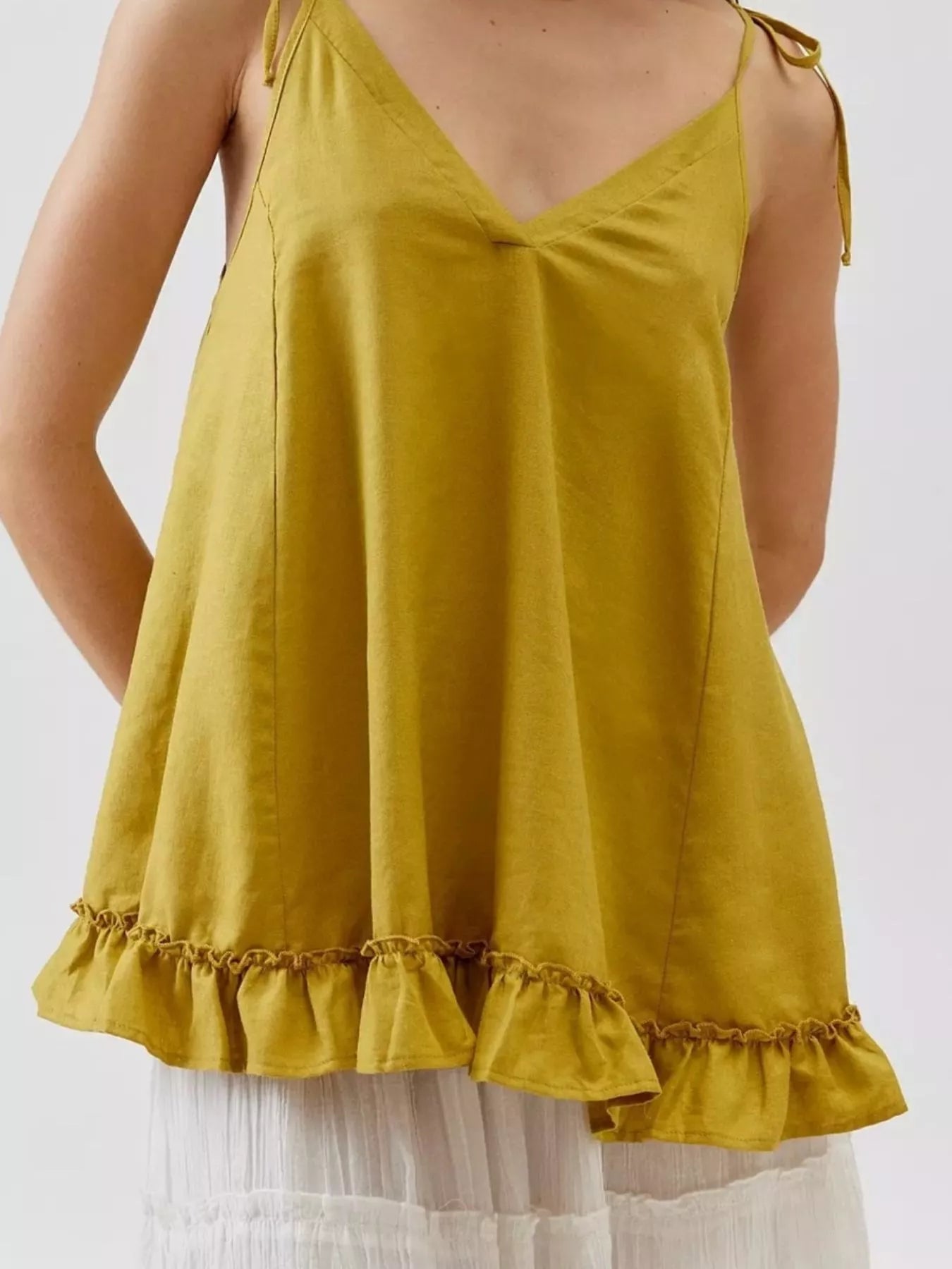 Tie-Strap Ruffle Hem Cami Secondary image