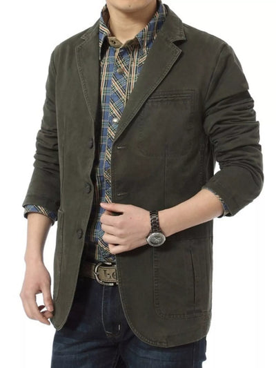 Men's Plus Size Casual Button Up Blazer
