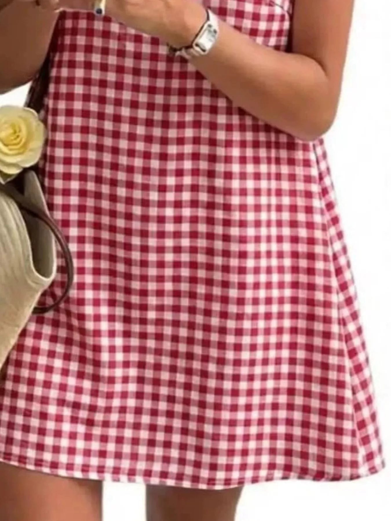 Gingham Sleeveless A-Line Mini Dress Secondary image