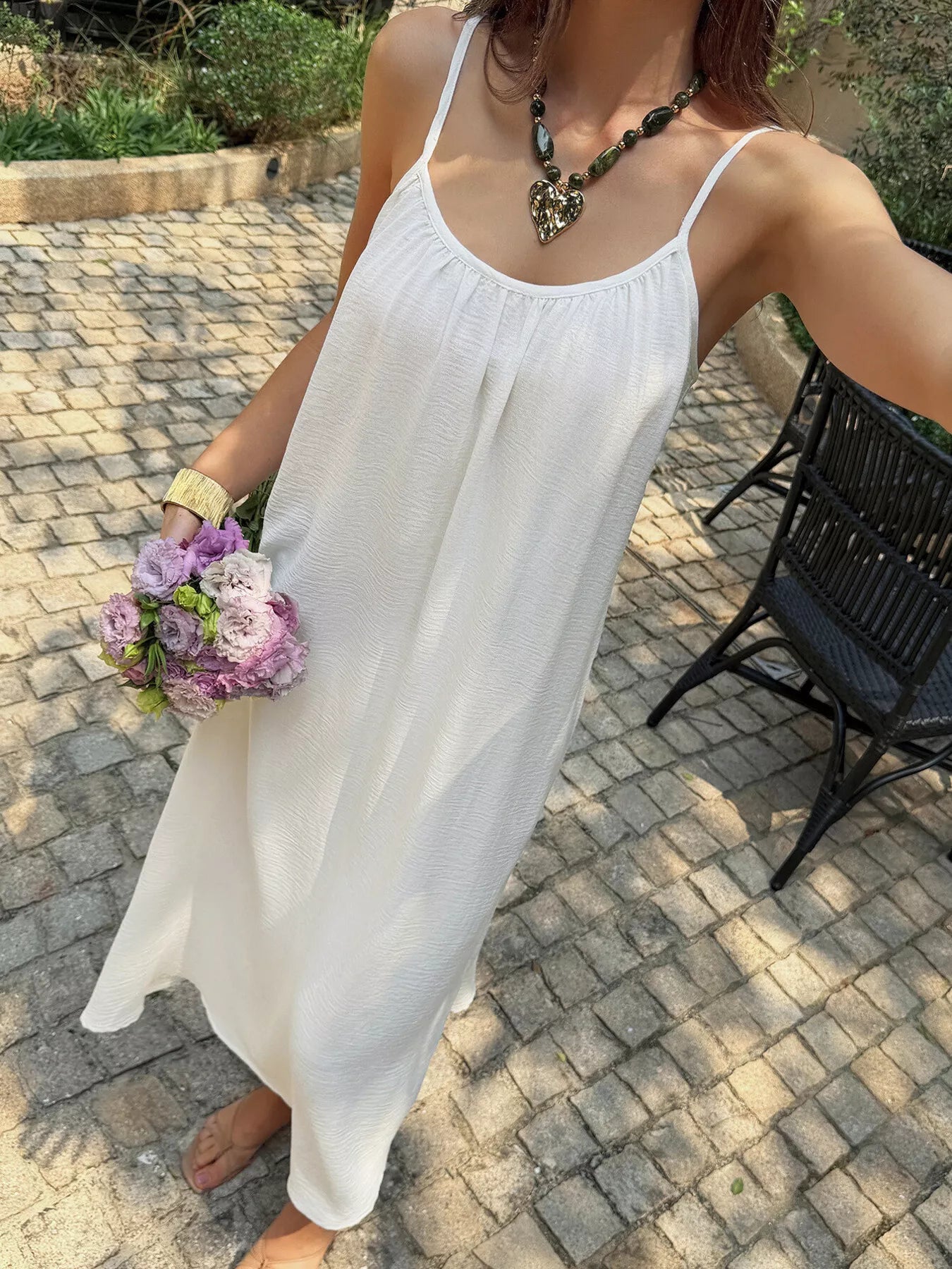 Flowy Spaghetti Strap Midi Dress Secondary image
