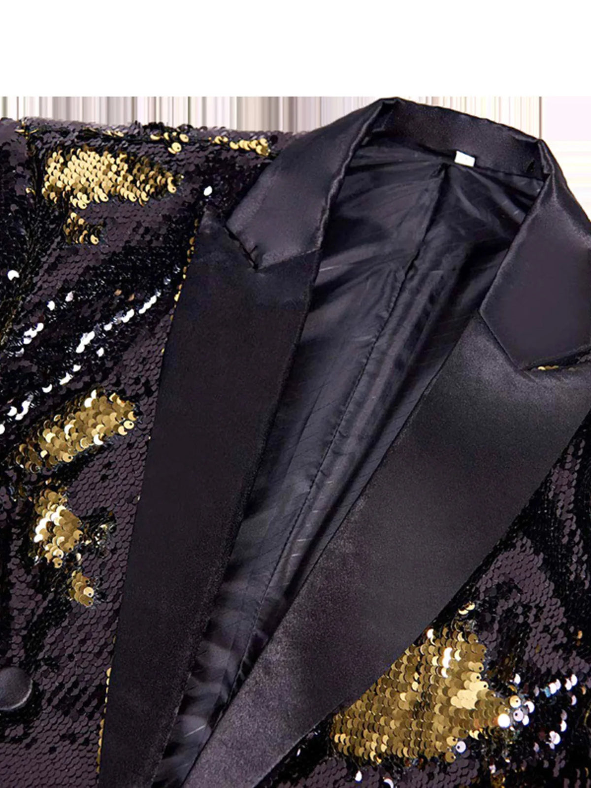 Men's Sequin Long Sleeve Tuxedo Blazer - photo 7