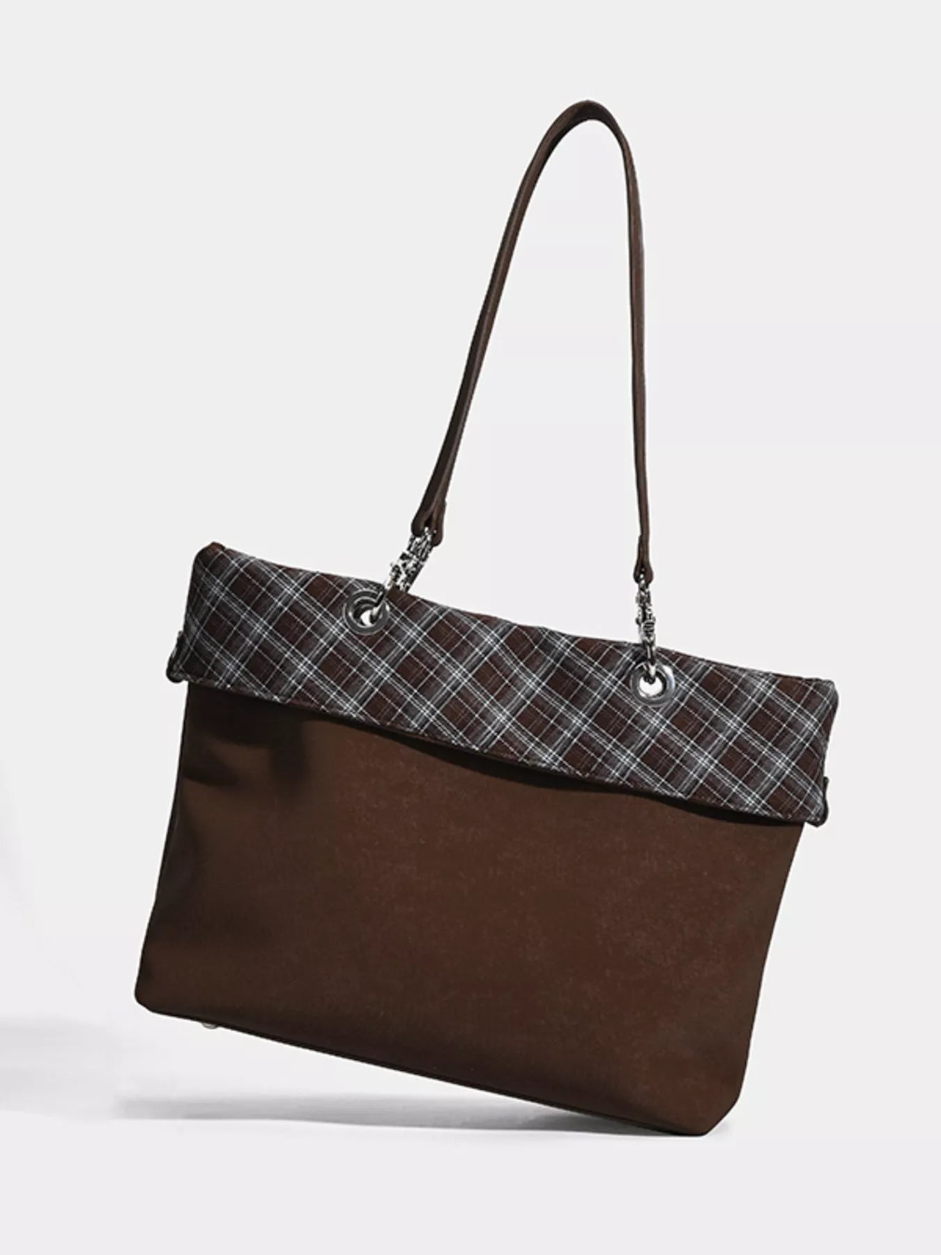 Plaid Trim Shoulder Bag Secondary image