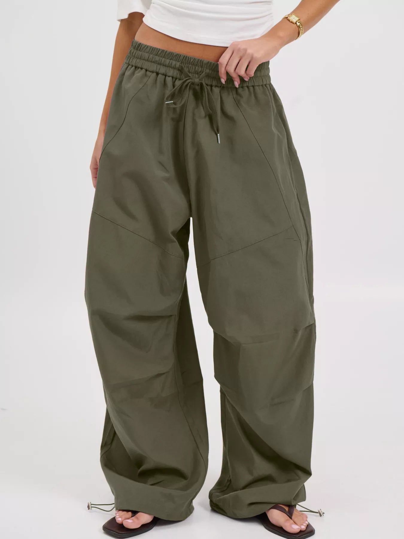 Drawstring Wide Leg Pants Secondary image