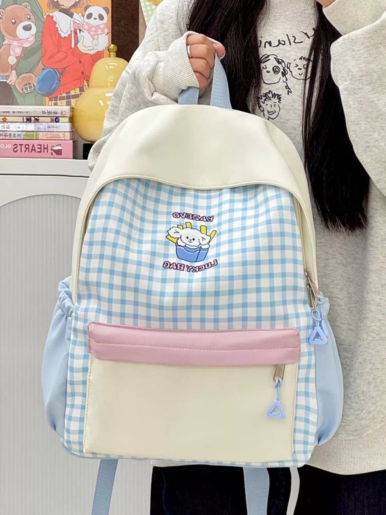 Cartoon Gingham Backpack Bag Secondary image