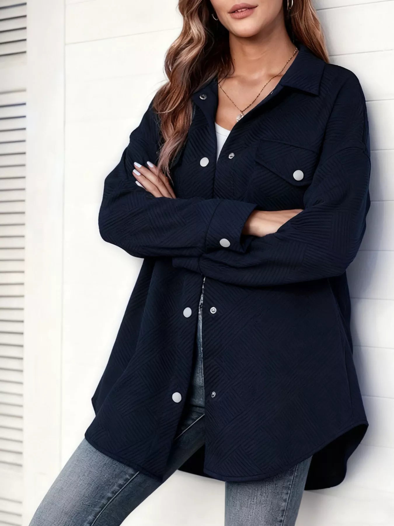 Textured Snap Down Jacket Secondary image