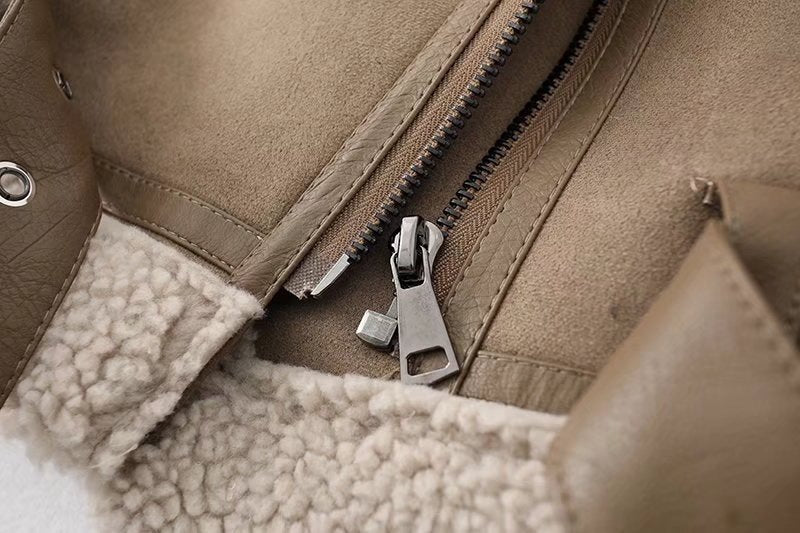 Women's Faux Suede Moto Jacket | Fleece-Lined Fall & Winter Coat - photo 9