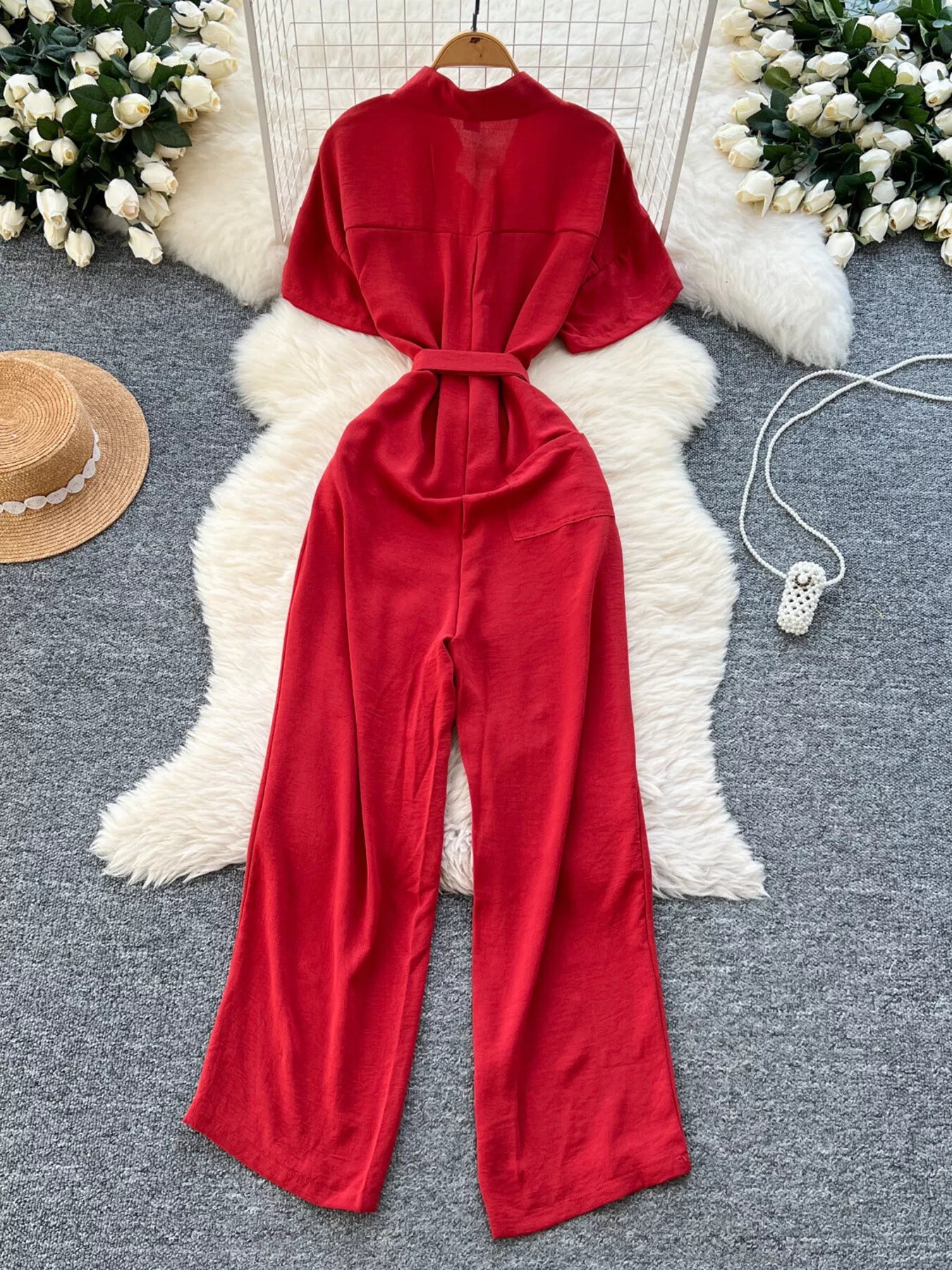 Button Front Wide Leg Jumpsuit Secondary image