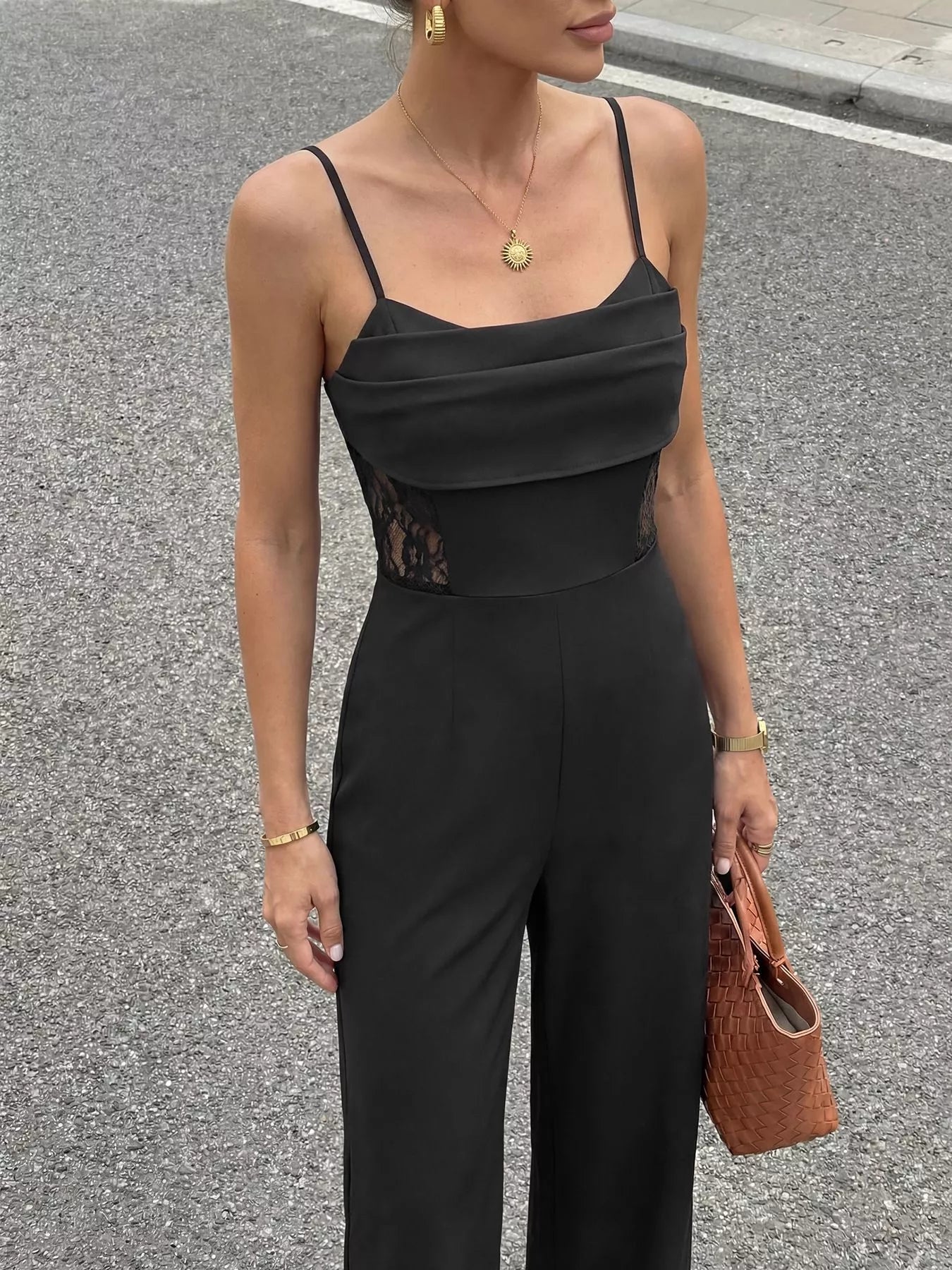 Lace Trim Wide Leg Jumpsuit Secondary image