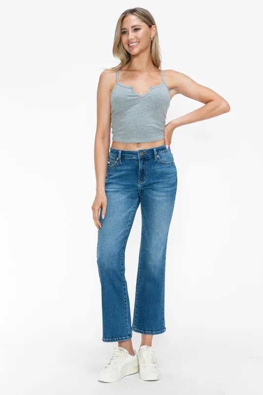 bytos Full Size Cat's Whiskers Mid Rise Ankle Jeans Secondary image