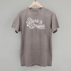 Stars & Stripes White Script
