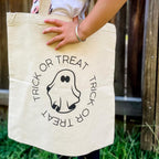 Trick Or Treat Circle Ghost Tote Bag