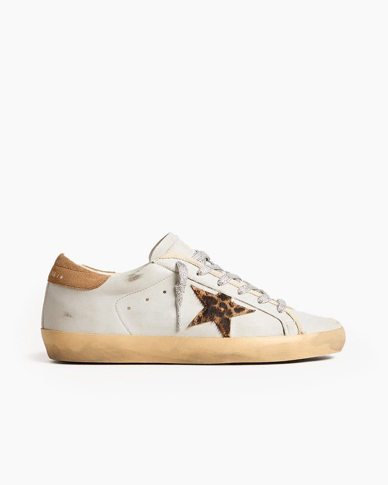Leopard Print Star Nappa Leather Sneakers
