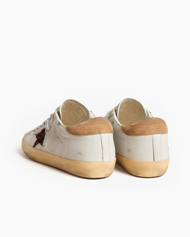 Leopard Print Star Nappa Leather Sneakers