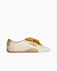 Gold Star White Nappa Leather Sneakers
