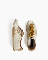 Gold Star White Nappa Leather Sneakers