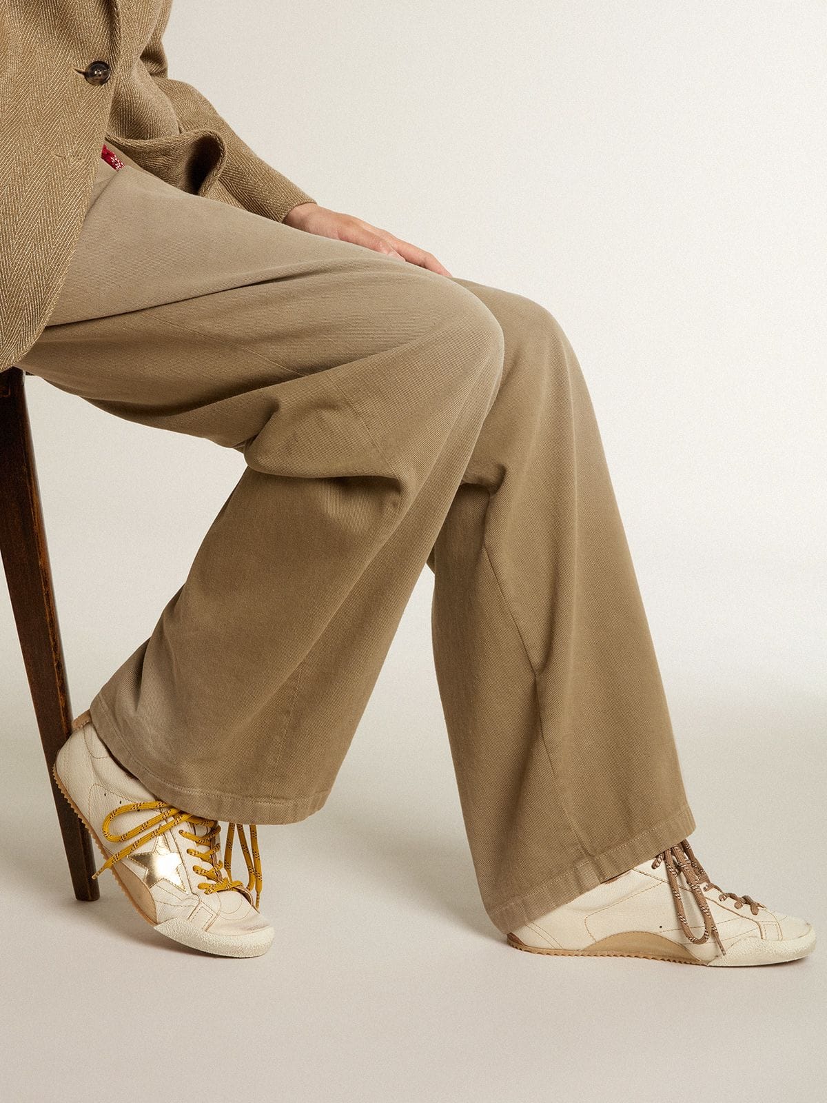 Gold Star White Nappa Leather Sneakers