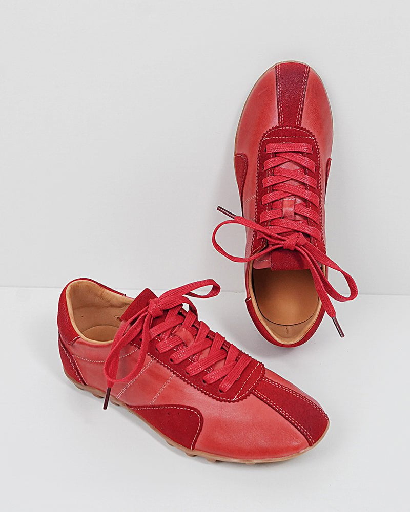 Retro Suede Nappa Leather Textured Sole Sneakers