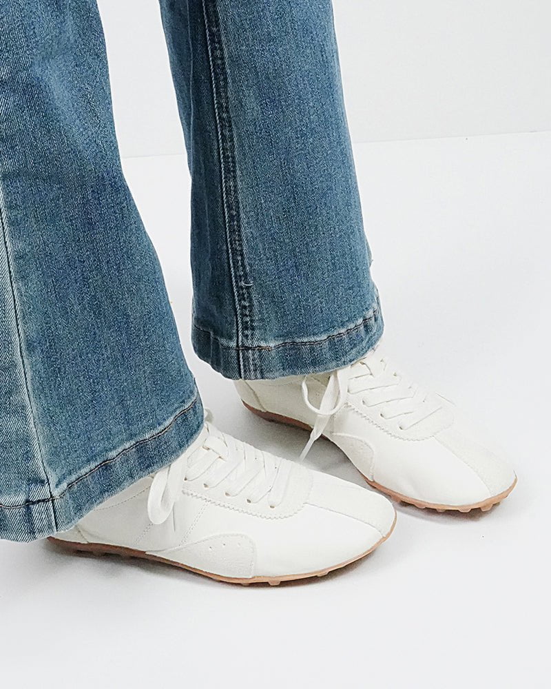 Retro Suede Nappa Leather Textured Sole Sneakers