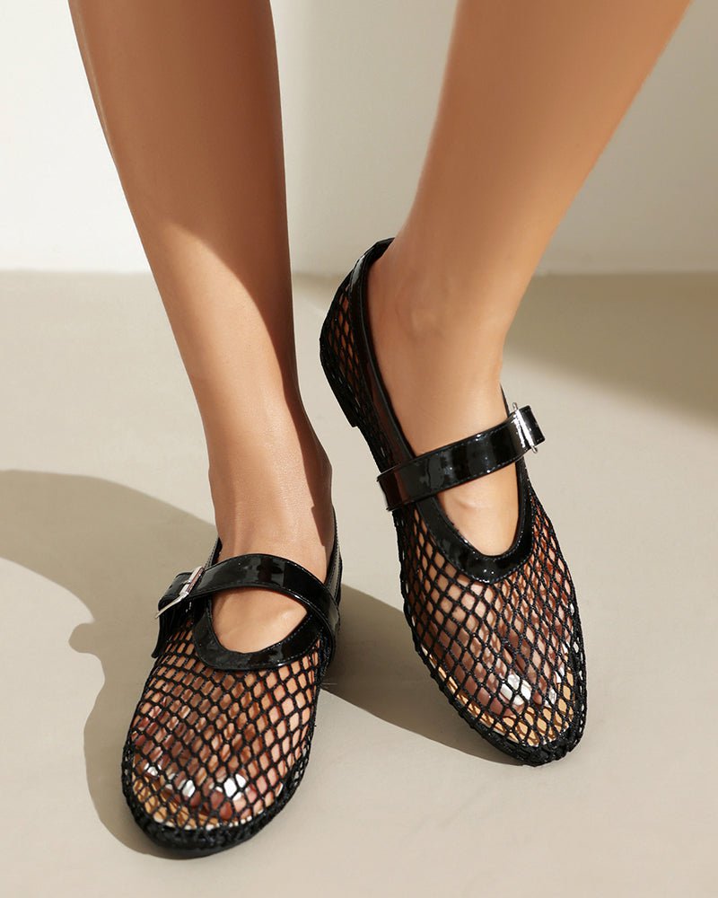 Mesh Mary Jane Flat Lightweight  Sandals
