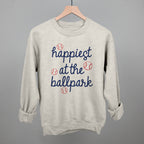 Happiest At The Ballpark Navy Script