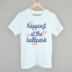 Happiest At The Ballpark Navy Script