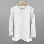 White Oversized Corded Crew