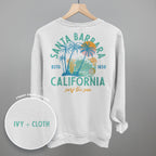 Santa Barbara, CA Surf The Sun (Back Print)