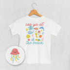 Sea Ya At The Beach Doodles (Kids Back Print)