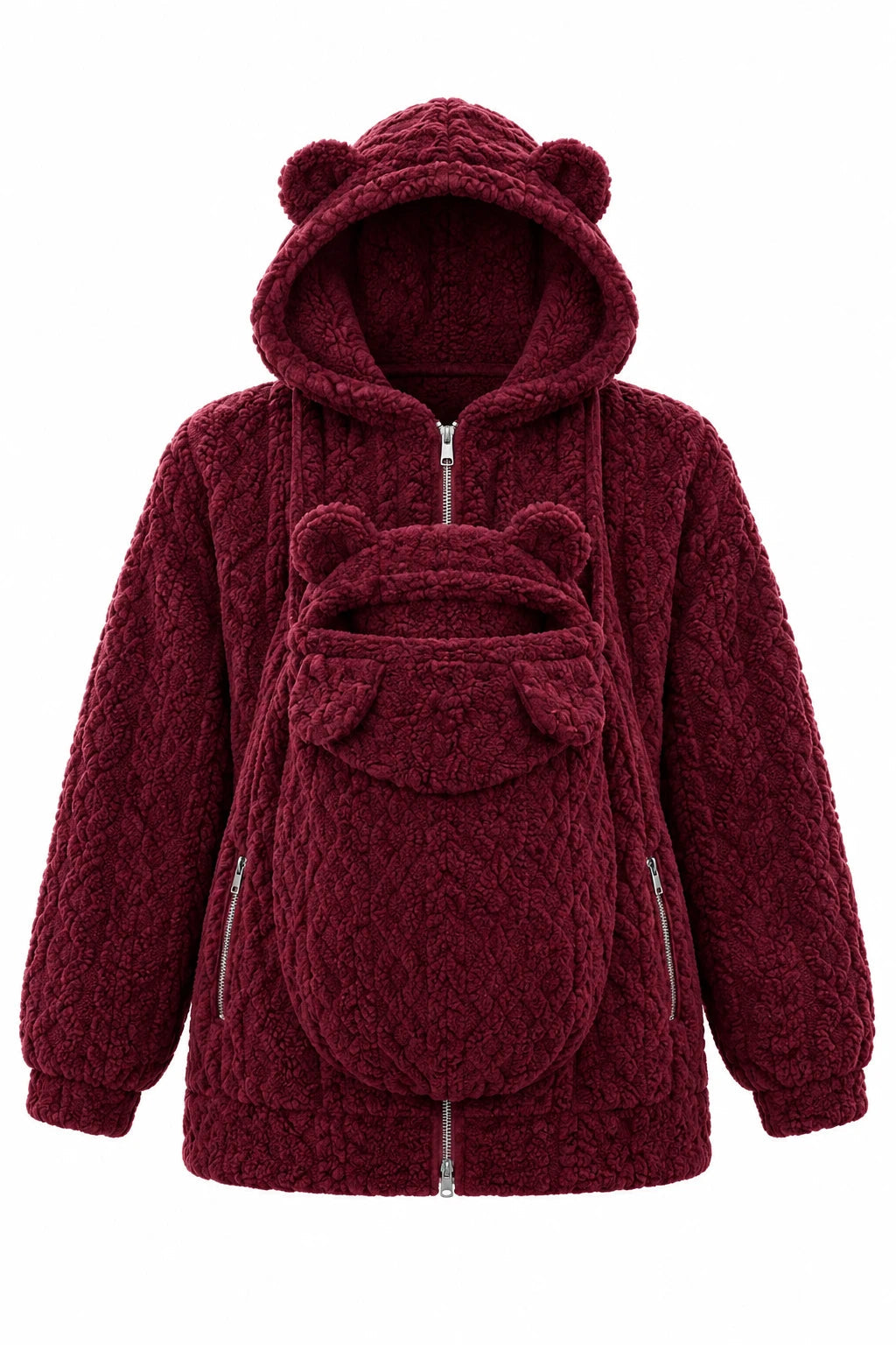 Women's Plush Fleece Zip-Up Hoodie for Mom – Cozy Relaxed Fit Hooded Jacket