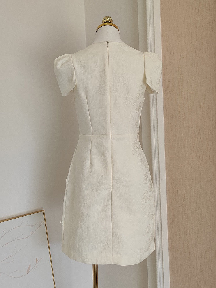 Women's Apricot Bodycon Mini Dress | Short Sleeve Cocktail Dress