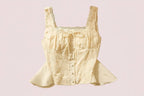 White Lace Camisole Top Summer Tie-Back Waist-Cinching Short for Women