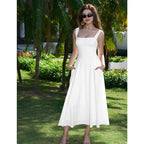 Women's Thick Strap Slim Fit Waist-Cinching Long Dress