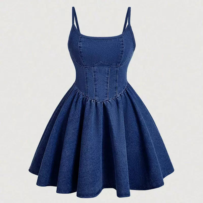 Women's Casual Denim Slip Dress Sweet Sleeveless Mini Dress Main image