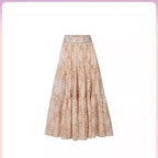 Vintage Floral Print Camisole Top And High Waist Skirt Two-Piece Set For Women