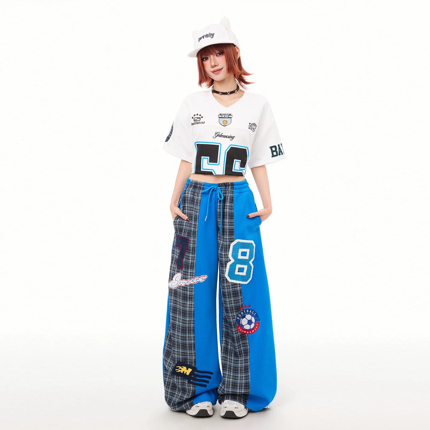 Retro Sports Elastic Loose Fit Trousers for Women Main image