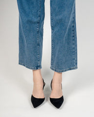 Mid Heel Minimalist Suede Pointed Toe Pumps