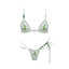 Beaded Print Halter Bikini Set High Leg Low Waist