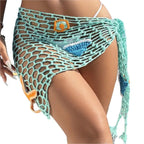 Women's Mesh Cutout Bathing Suit Cover Up Sexy Knit Beach Dress