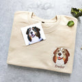 Women's Custom Dog Portrait Embroidered Sweatshirt Pullover